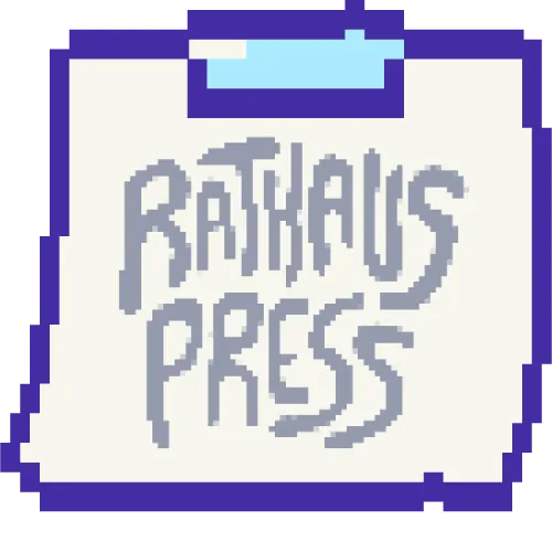 Sticky note that says 'Rathaus Press.'